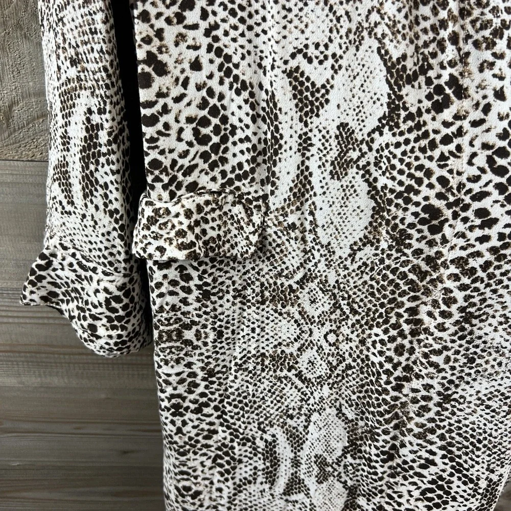 Free People Womens Kimono‎  Wild Nights Snake Animal Print Long Duster Small